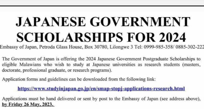 Japanese Government Scholarships for 2024.