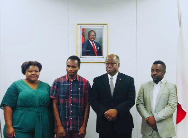 HIS EXCELLENCY AMBASSADOR KWACHA CHISIZA MEETING WITH NEW LEADERSHIP OF THE SOCIETY OF MALAWIAN STUDENTS (SMS) IN JAPAN